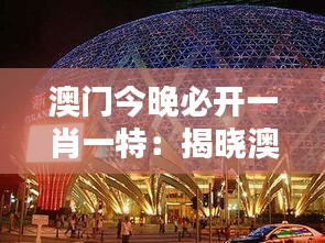 澳门今晚必开一肖一特:揭晓澳门夜生活神秘魅力