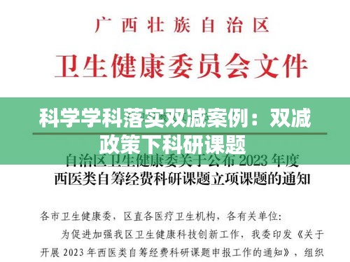 科学学科落实双减案例：双减政策下科研课题 