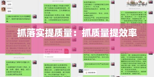 抓落实提质量：抓质量提效率 