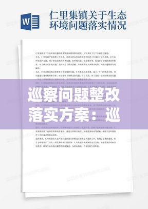 巡察问题整改落实方案:巡察整改落实方案相关要求