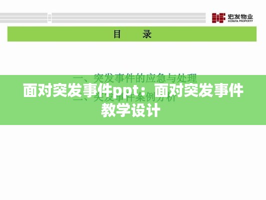 面对突发事件ppt：面对突发事件教学设计 