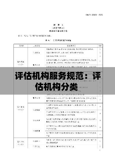 评估机构服务规范:评估机构分类