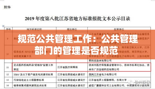 规范公共管理工作:公共管理部门的管理是否规范