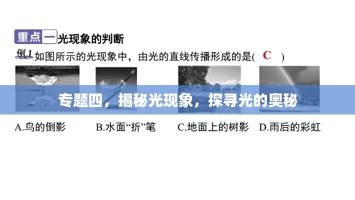 专题四，揭秘光现象，探寻光的奥秘