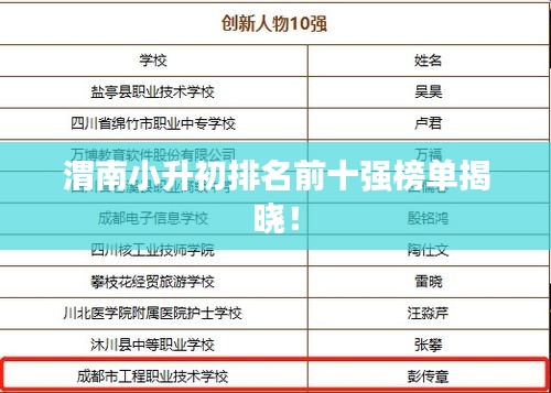 渭南小升初排名前十强榜单揭晓！