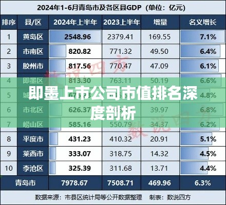 即墨上市公司市值排名深度剖析