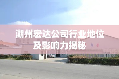 湖州宏达公司行业地位及影响力揭秘