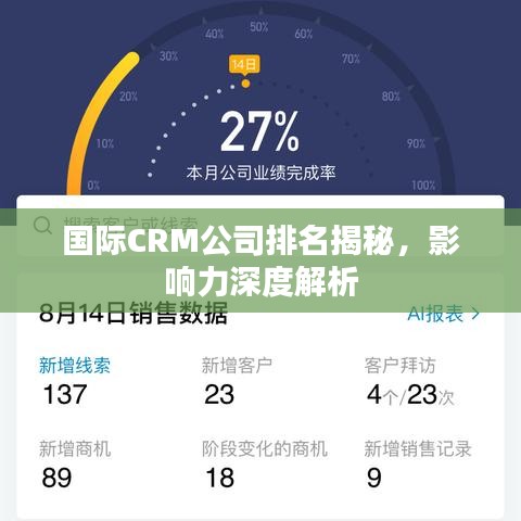国际CRM公司排名揭秘,影响力深度解析