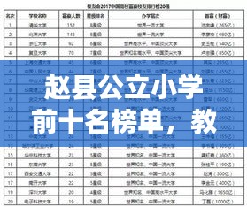 赵县公立小学前十名榜单,教育典范闪耀光辉