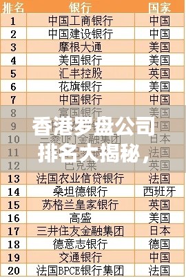 香港罗盘公司排名大揭秘,权威榜单揭秘行业巨头!