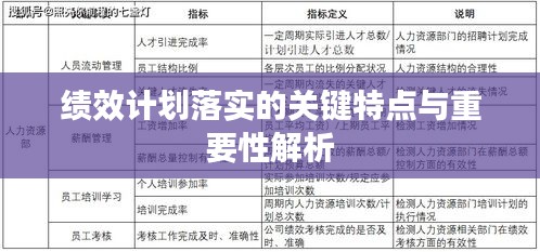 绩效计划落实的关键特点与重要性解析