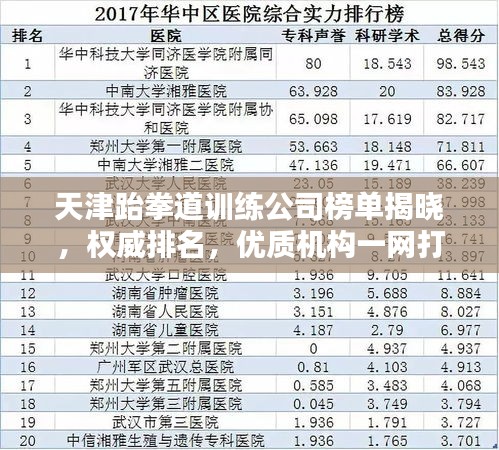 天津跆拳道训练公司榜单揭晓,权威排名,优质机构一网打尽!