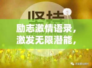 励志激情语录,激发无限潜能,成就非凡人生!