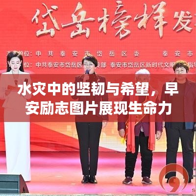 水灾中的坚韧与希望,早安励志图片展现生命力量