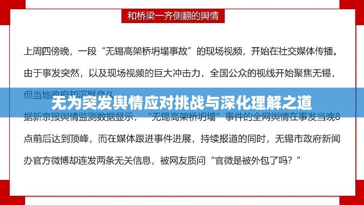 无为突发舆情应对挑战与深化理解之道